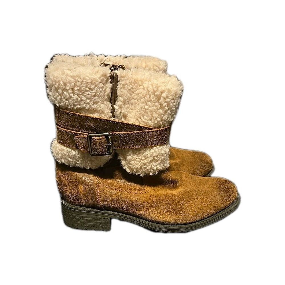 UGG Australia Blayre III Women’s Shoes SZ 7 Stout Leather Sheepskin Zip Boots